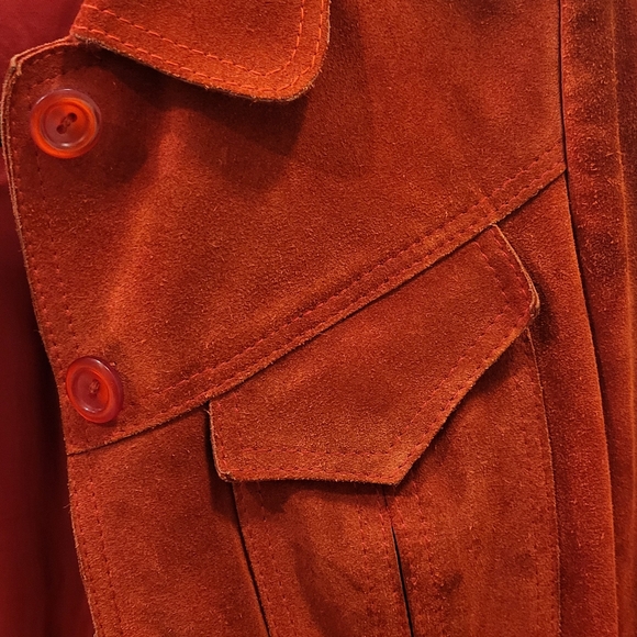 Vintage Suede Jacket - Rust Orange - Picture 3 of 6